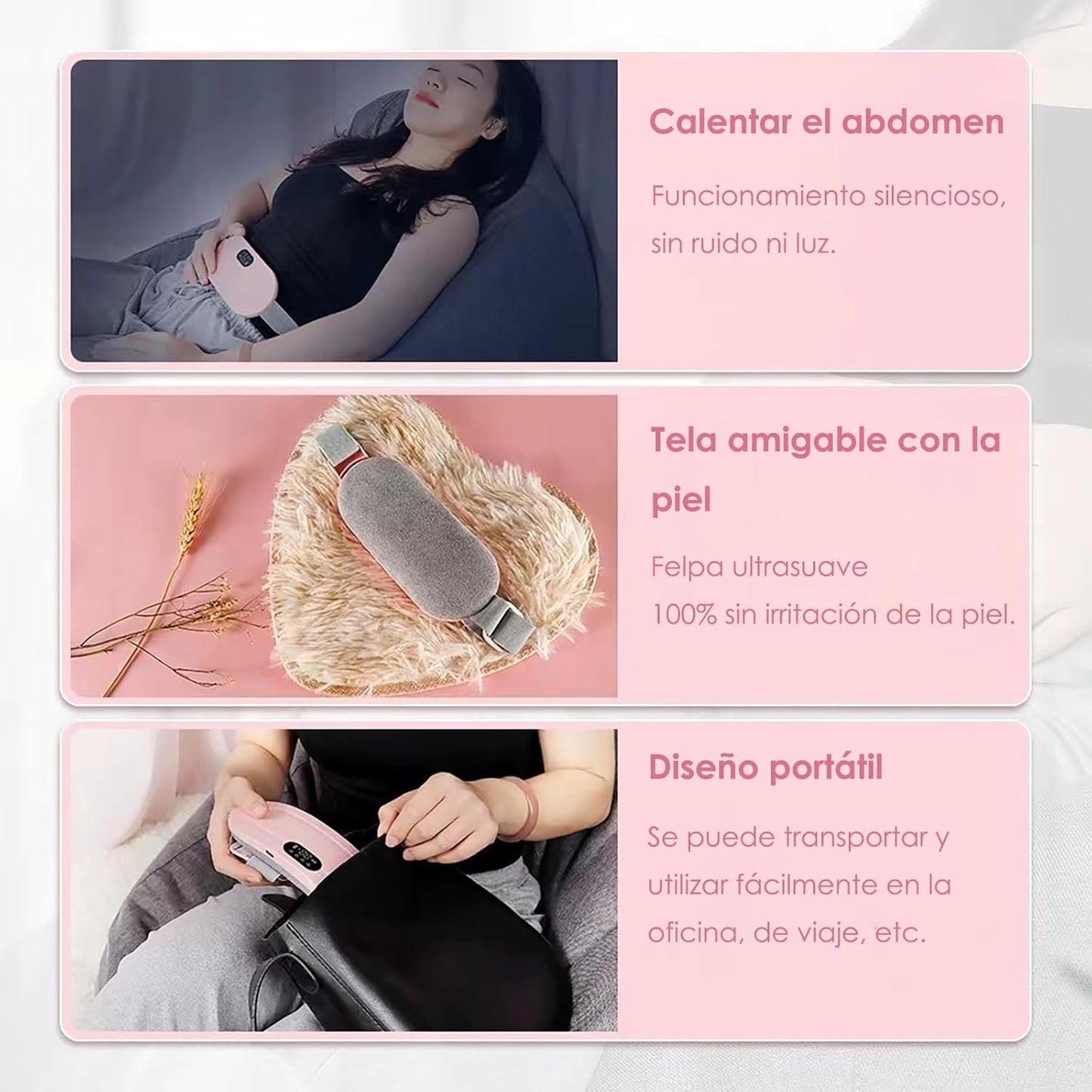 Almohadilla Térmica para aliviar los cólicos menstruales y el dolor pélvico.